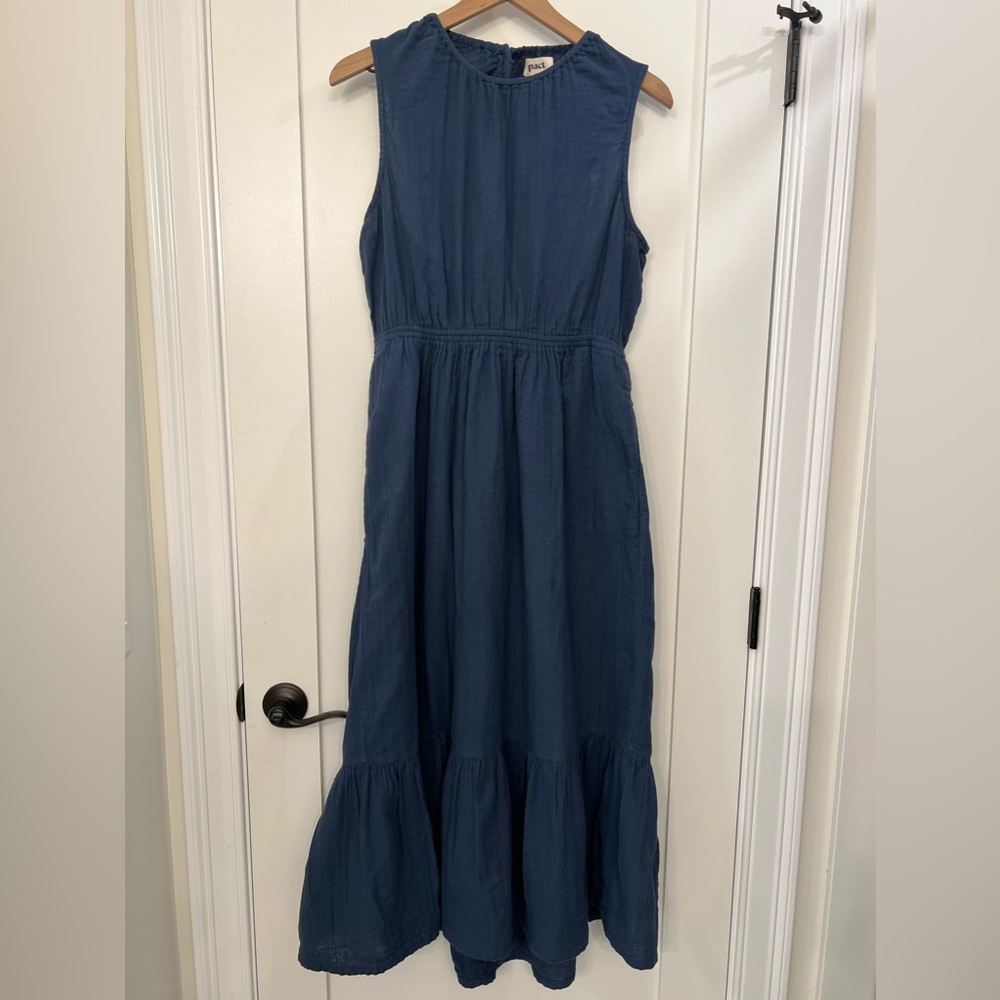 Pact Coastal Double gauze cut out midi dress size XL